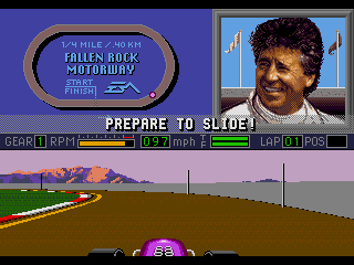 Mario Andretti Racing screenshot 3 for Sega Genesis